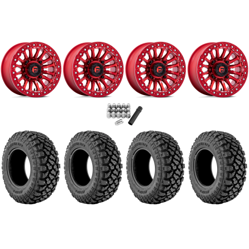 Kenda Klever X/T 35x10-15 (8ply) Radial Tires on Fuel Rincon Candy Red Beadlock Wheels