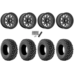 Kenda Klever X/T 35x10-15 (8ply) Radial Tires on Fuel Runner Gloss Black Milled Wheels