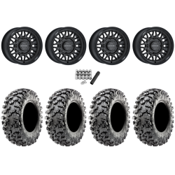 Maxxis Carnivore RT 32x10-15 (8ply) Radial Tires on Raceline Omega Satin Black Wheels