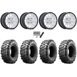 Maxxis Carnivore 32x10-15 Tires on Fuel Piston Hyper Silver Machined Wheels