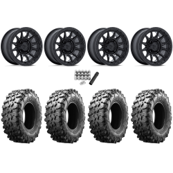 Maxxis Carnivore 32x10-15 Tires on Fuel Piston Matte Black Wheels