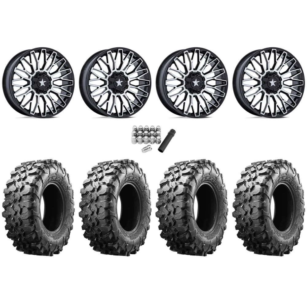 Maxxis Carnivore 32x10-15 Tires on MSA M50 Clubber Machined Wheels, complete kit
