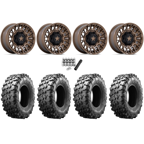 Maxxis Carnivore 32x10-15 Tires on MSA M50 Clubber Matte Bronze Wheels