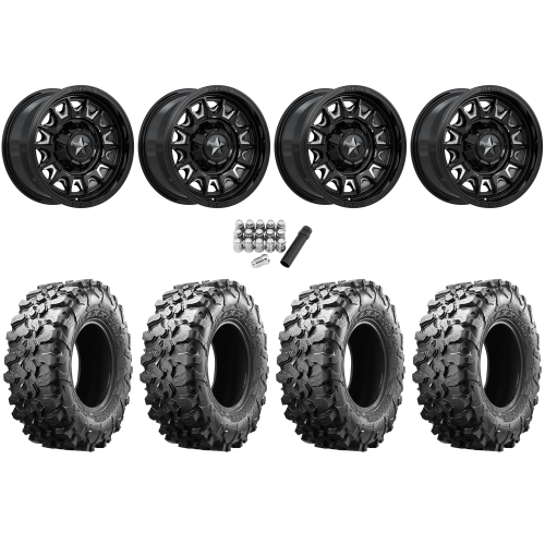 Maxxis Carnivore 35x10-15 Tires on MSA M55 Commander Gloss Black Milled Wheels