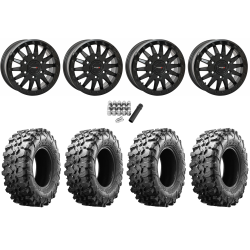 Maxxis Carnivore 32x10-15 Tires on SB-8 Matte Black Beadlock Wheels