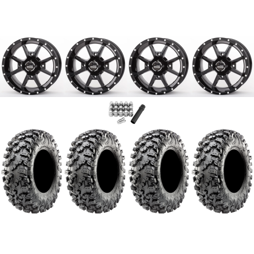 Maxxis Carnivore RT 28x10-14 (8ply) Radial Tires on Frontline 556 Gloss Black Wheels