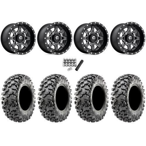 Maxxis Carnivore RT 30x10-15 (8ply) Radial Tires on Fuel Maverick Matte Black Milled Wheels