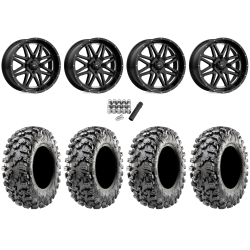 Maxxis Carnivore RT 28x10-14 (8ply) Radial Tires on MSA M26 Vibe Gloss Black Milled Wheels