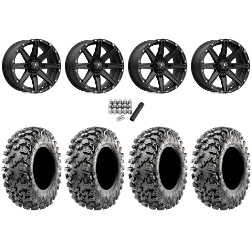 Maxxis Carnivore RT 28x10-14 (8ply) Radial Tires on MSA M33 Clutch Satin Black Wheels