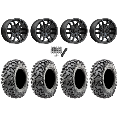 Maxxis Carnivore RT 28x10-14 (8ply) Radial Tires on MSA M43 Fang Titanium Tint Wheels