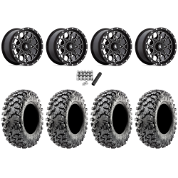 Maxxis Carnivore RT 28x10-14 (8ply) Radial Tires on MSA M45 Portal Gloss Black Milled Wheels