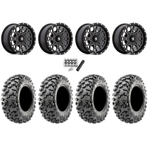 Maxxis Carnivore RT 30x10-14 (8ply) Radial Tires on MSA M45 Portal Gloss Black Milled Wheels