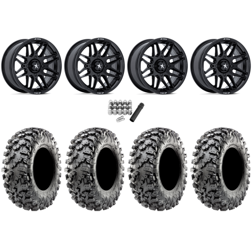 Maxxis Carnivore RT 28x10-14 (8ply) Radial Tires on MSA M52 Radar Gloss Black Wheels