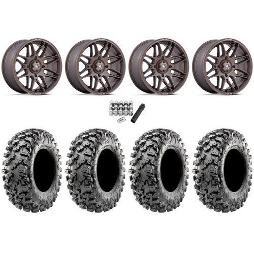 Maxxis Carnivore RT 28x10-14 (8ply) Radial Tires on MSA M52 Radar Matte Bronze Wheels