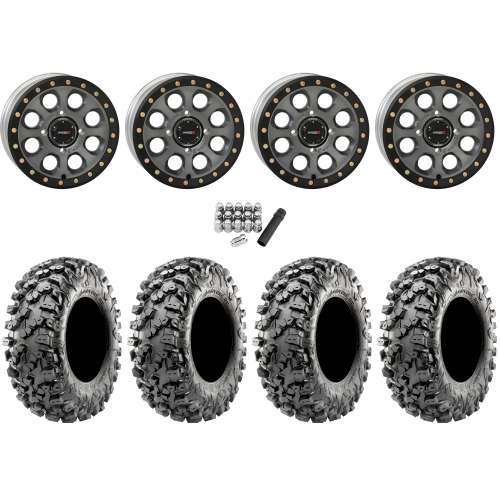 Maxxis Carnivore RT 30x10-14 (8ply) Radial Tires on System 3 Offroad SB-7 Matte Titanium Beadlock Wheels