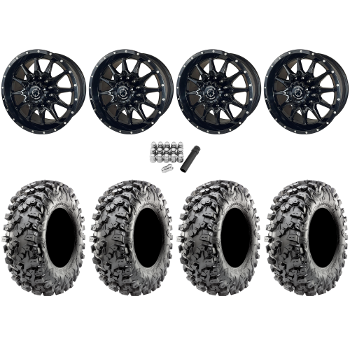 Maxxis Carnivore RT 30x10-15 (8ply) Radial Tires on Frontline 762 Gloss Black Wheels