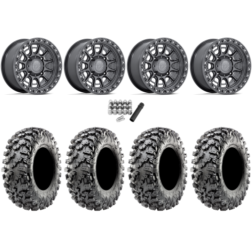 Maxxis Carnivore RT 32x10-15 (8ply) Radial Tires on Fuel Cycle Gloss Gunmetal Wheels