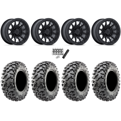 Maxxis Carnivore RT 32x10-15 (8ply) Radial Tires on Fuel Piston Matte Black Wheels