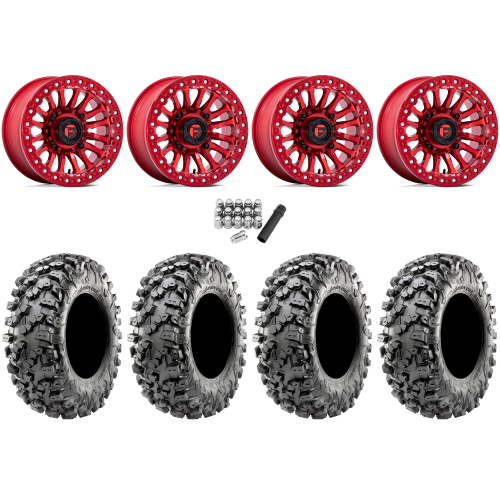 Maxxis Carnivore RT 30x10-15 (8ply) Radial Tires on Fuel Rincon Candy Red Beadlock Wheels