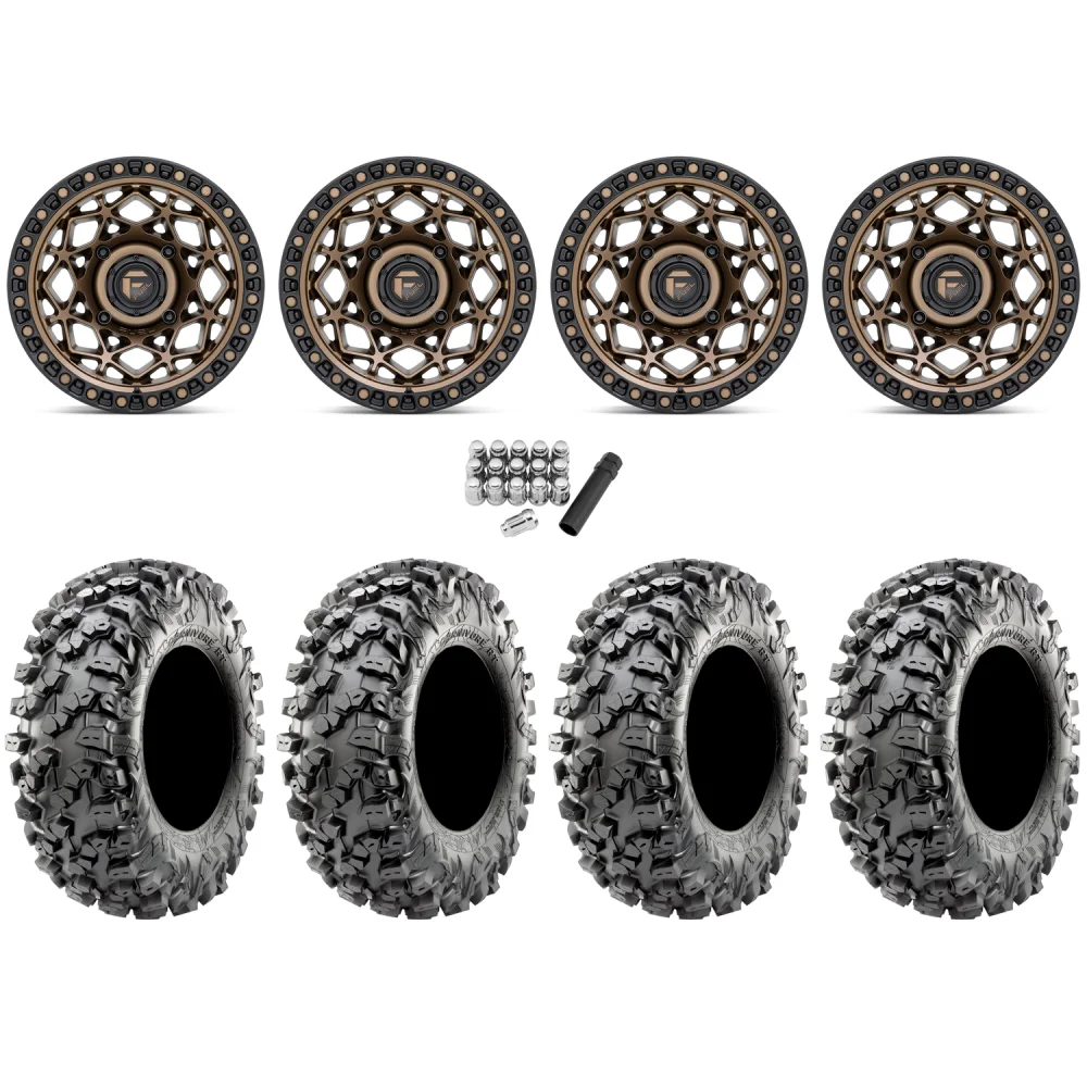 Maxxis Carnivore RT 32x10-15 (8ply) Radial Tires on Fuel Unit Matte Bronze Wheels, complete kit