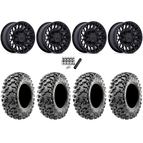 Maxxis Carnivore RT 30x10-15 (8ply) Radial Tires on MSA M50 Clubber Gloss Black Wheels