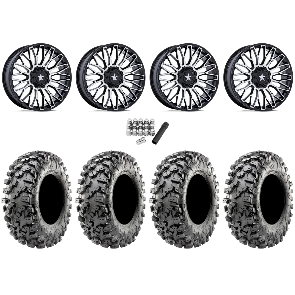 Maxxis Carnivore RT 32x10-15 (8ply) Radial Tires on MSA M50 Clubber Machined Wheels, complete kit