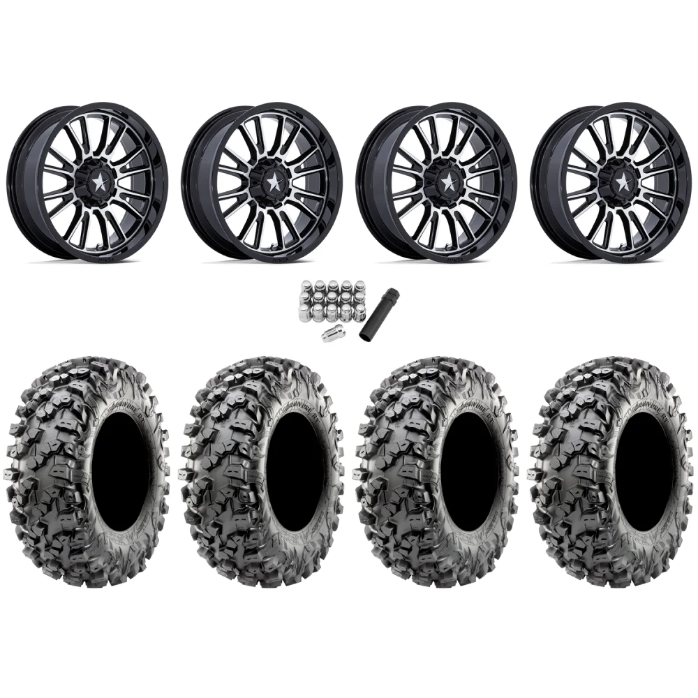 Maxxis Carnivore RT 32x10-15 (8ply) Radial Tires on MSA M51 Thunderlips Machined Wheels, complete kit