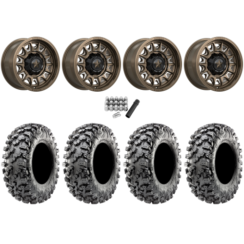 Maxxis Carnivore RT 30x10-15 (8ply) Radial Tires on MSA M55 Commander Gloss Bronze Milled Wheels