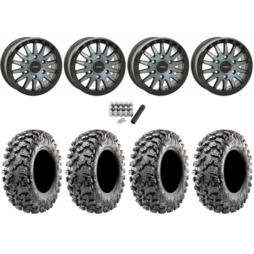 Maxxis Carnivore RT 30x10-15 (8ply) Radial Tires on System 3 SB-8 Brushed Grey Beadlock Wheels