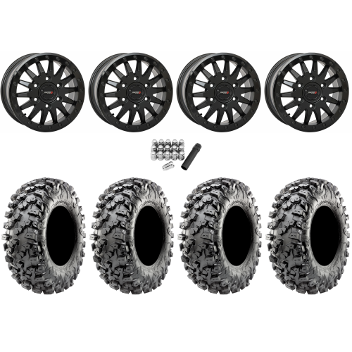 Maxxis Carnivore RT 30x10-15 (8ply) Radial Tires on System 3 SB-8 Matte Black Beadlock Wheels