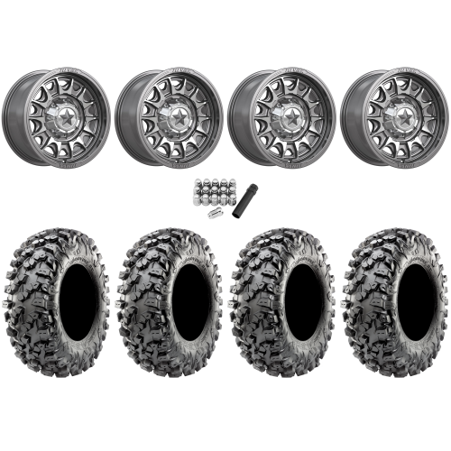 Maxxis Carnivore RT 32x10-15 (8ply) Radial Tires on MSA M55 Commander Platinum Machined Wheels