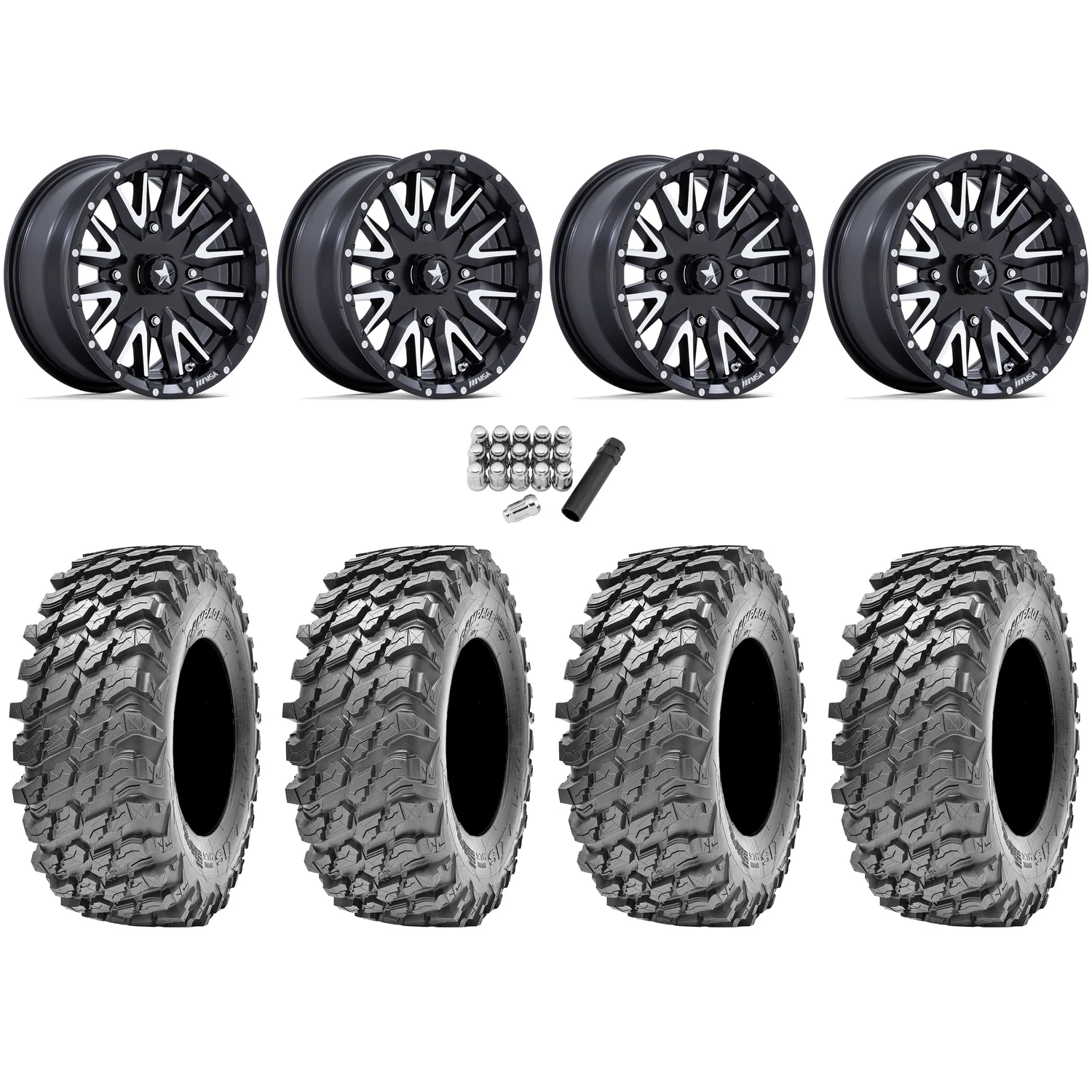 Maxxis Rampage 30x10-14 8 ply radial tires on MSA M49 Creed matte black and machined wheels