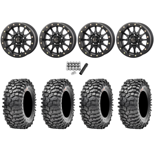 Maxxis Roxxzilla ML7 (Competition Compound) 32x10-15 Tires on Frontline 223 Matte Black Beadlock Wheels