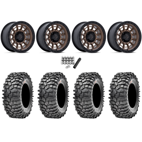 Maxxis Roxxzilla ML7 (Competition Compound) 32x10-15 Tires on Fuel Cycle Matte Bronze Wheels