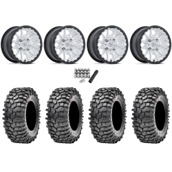 Maxxis Roxxzilla ML7 (Competition Compound) 32x10-15 Tires on Fuel Piston Hyper Silver Machined Wheels