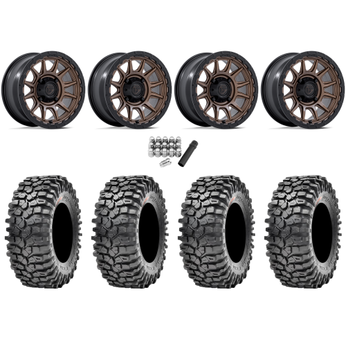 Maxxis Roxxzilla ML7 (Competition Compound) 32x10-15 Tires on Fuel Piston Matte Bronze Wheels