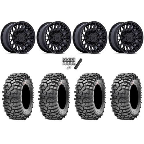 Maxxis Roxxzilla ML7 (Competition Compound) 32x10-15 Tires on MSA M50 Clubber Gloss Black Wheels