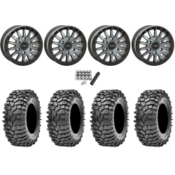 Maxxis Roxxzilla ML7 (Competition Compound) 32x10-15 Tires on SB-8 Brushed Grey Beadlock Wheels