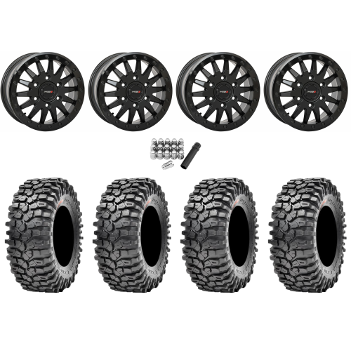 Maxxis Roxxzilla ML7 (Competition Compound) 32x10-15 Tires on SB-8 Matte Black Beadlock Wheels