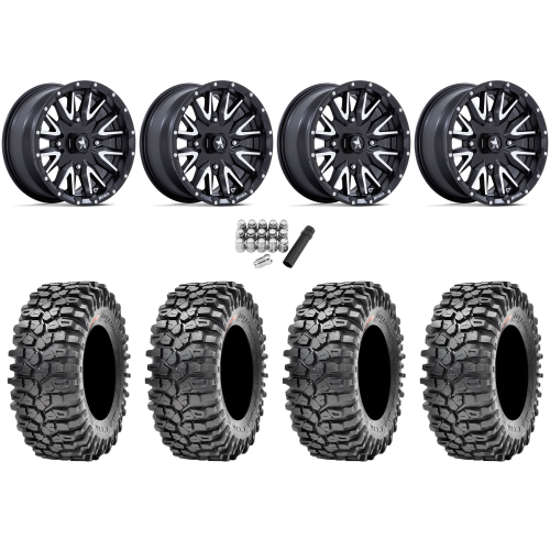 Maxxis Roxxzilla ML7 (Standard Compound) 32x10-14 Tires on MSA M49 Creed Matte Black & Machined Wheels
