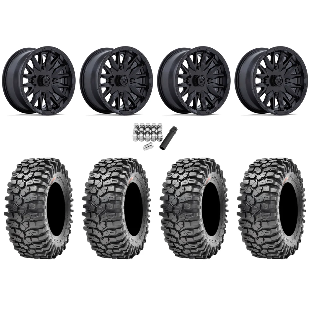 Maxxis Roxxzilla ML7 (Standard Compound) 30x10-14 Tires on MSA M49 Creed Matte Black Wheels, complete kit