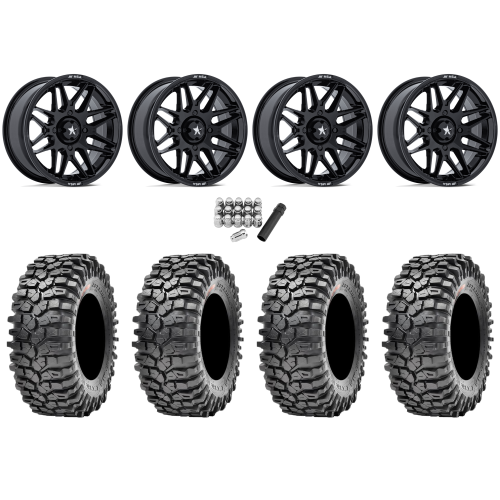 Maxxis Roxxzilla ML7 (Standard Compound) 32x10-14 Tires on MSA M52 Radar Gloss Black Wheels