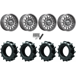 Quadboss QBT680 33x9.5-18 Tires on MSA M55 Commander Platinum Machined Wheels