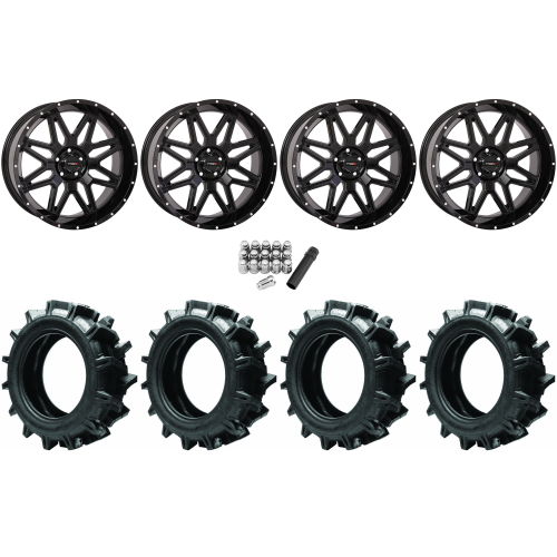 Quadboss QBT680 36x9.5-20 Tires on System 3 Offroad ST-7 Gloss Black Wheels