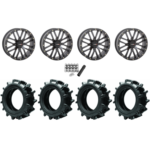 Quadboss QBT680 40x9.5-20 Tires on System 3 Offroad ST-3 Matte Black Wheels