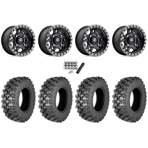 Quadboss QBT889 30x10-14 (8ply) Radial Tires on Fuel Anza D557 Wheels