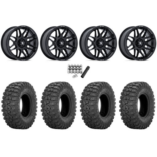 Sedona Rock-A-Billy 28x10-14 Tires on MSA M52 Radar Gloss Black Wheels
