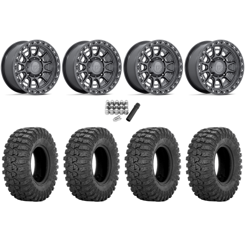 Sedona Rock-A-Billy 32x10-15 Tires on Fuel Cycle Gloss Gunmetal Wheels Sedona Rock-A-Billy 32x10-15 Tires on Fuel Cycle Gloss Gunmetal Wheels