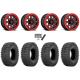 Sedona Rock-A-Billy 32x10-15 Tires on Fuel Hardline Gloss Black with Candy Red Beadlock Wheels