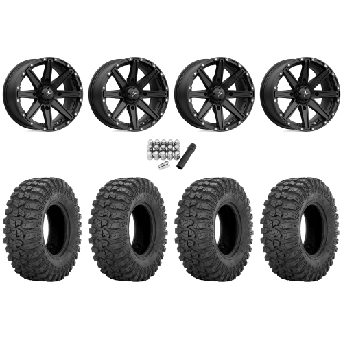 Sedona Rock-A-Billy 32x10-15 Tires on MSA M33 Clutch Satin Black Wheels
